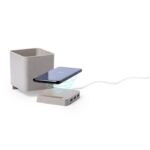 Wheat straw wireless charger 5W, USB hub 2.0, pen holder, phone stand