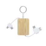 Charging cable, bamboo keyring - Image 3