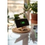 Foldable bamboo wireless charger 10W B'RIGHT, phone stand | Barbra - Image 2