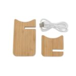 Foldable bamboo wireless charger 10W B'RIGHT, phone stand | Barbra - Image 5