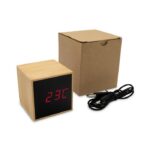 Bamboo desk clock with alarm | Katherine - Image 5
