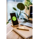 Bamboo wireless charger 10W B'RIGHT, phone stand | Wilder - Image 2