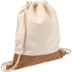 Cotton drawstring bag with cork element - Image 2