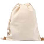 Cotton drawstring bag with cork element - Image 5