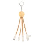 Cork charging cable B'RIGHT, bamboo element, keyring | Antez - Image 4