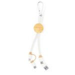 Wheat straw and cotton charging cable with carabiner clip, bamboo element - Image 3