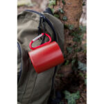 Recycled stainless steel mug 280 ml with carabiner clip | Pari - Image 4