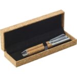 Cork writing set, ball pen and roller ball pen - Image 2