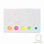Memo holder, sticky notes, seed paper