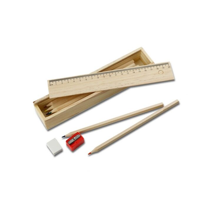 axpol-V6128-0-V6128.0-17_AAA01.jpg School set, pencil case, 12 pencils, ruler, eraser and pencil sharpener | Lena - Image 1