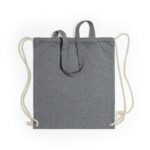 Recycled cotton bag 2 in 1, drawstring bag and shopping bag - Image 2