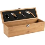 Bamboo wine set, 4 pcs, wine box