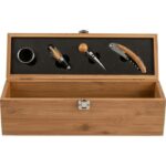 Bamboo wine set, 4 pcs, wine box - Image 2