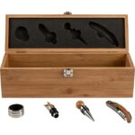 Bamboo wine set, 4 pcs, wine box - Image 3