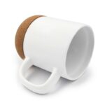 Ceramic mug 370 ml with cork detail | Kate - Image 3