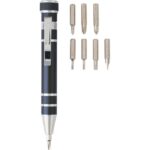 Tool set, screwdriver, 8 bits, 3 LED telescopic torch - Image 4