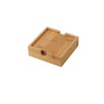 Bamboo cup coaster set, 4 pcs - Image 2