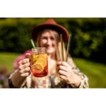 Glass reusable drinking straw set B'RIGHT, 4 pcs, cleaning brush with plate for personalization included | Lea - Image 2