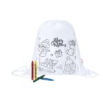 Drawstring bag for colouring, Christmas pattern, crayons - Image 2