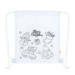 Drawstring bag for colouring, Christmas pattern, crayons - Image 3