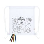Drawstring bag for colouring, Christmas pattern, crayons - Image 4