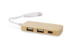 Bamboo splitter USB HUB with replaceable plug - RIVO - Image 2