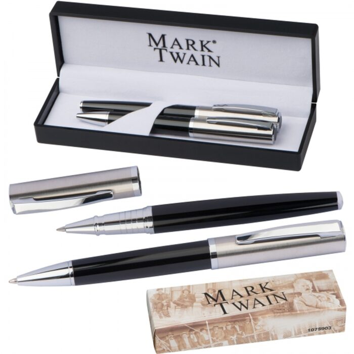 macma-10759-0-zestaw-pismienny-dlugopis-i-pioro-kulkowe-mark-twain-1075903.jpg Writing set ballpen and rollerball pen Mark Twain OSKAR - Image 1