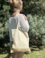 Cotton bag with jute bottom 140 g/m2 DOREEN - Image 4