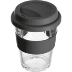 Glass mug with lid 300 ml AMANDA