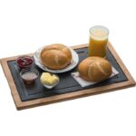 Bamboo tray with slate SERGIO - Image 2