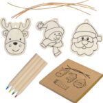 Christmas tree hangings for coloring with crayons PABLO