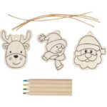Christmas tree hangings for coloring with crayons PABLO - Image 2