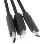 Cable with 4in1 wireless charger with illuminated logo in wooden casing - i5w - Image 2
