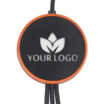 Cable with 4in1 wireless charger with illuminated logo in wooden casing - i5w - Image 5