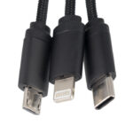 3in1 charging cable with illuminated logo in wooden casing - LH-ZM04 - Image 2