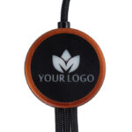 3in1 charging cable with illuminated logo in wooden casing - LH-ZM04 - Image 3