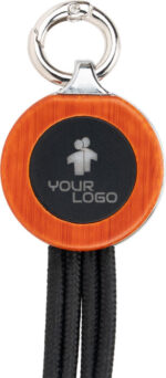 4-in-1 cable with elighted logo in a wooden casing - Image 2