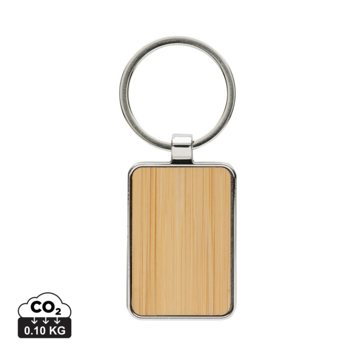 xdconnects-P191.68-0-P191.6809__S_0__b03afc579c3e4261a41db2fa65fcf0ca.jpg RCS recycled zinc alloy rectangle keychain with bamboo - Image 1