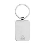 RCS recycled zinc alloy rectangle keychain with bamboo - Image 5