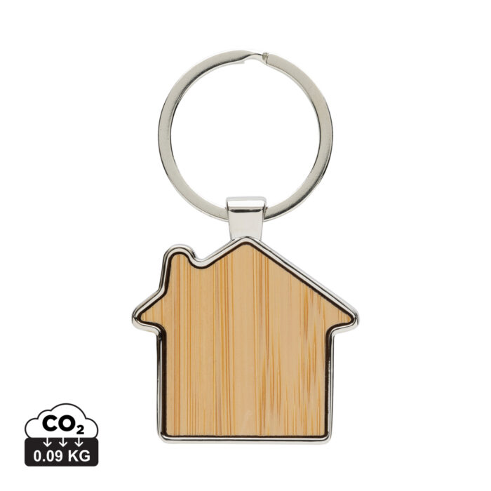 xdconnects-P191.69-0-P191.6909__S_0__d528d9f9e9c449b485e2a0fdc9bb1eb8.jpg RCS recycled zinc alloy house keychain with bamboo - Image 1
