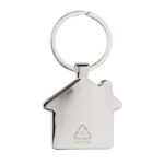 RCS recycled zinc alloy house keychain with bamboo - Image 5
