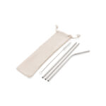 Reusable stainless steel 3 pcs straw set - Image 2
