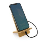 Bamboo phone stand in kraft box - Image 3