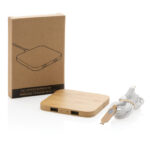 Bamboo 5W wireless charger with USB - Image 4