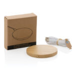 Bamboo 5W round wireless charger - Image 3