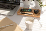 Bamboo desk organiser 10W wireless charger - Image 5