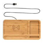 Bamboo desk organiser 5W wireless charger - Image 3