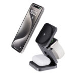 Terra RCS recycled aluminium foldable 3 in 1 15W charger - Image 2