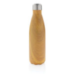Vacuum insulated stainless steel bottle with wood print - Image 3