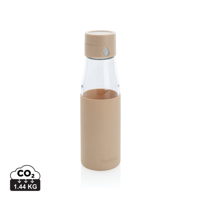 xdconnects-P436.72-0-P436.729__S_0__3a5bd604f92242d9a21e0461ed07c973.jpg Ukiyo glass hydration tracking bottle with sleeve - Image 1